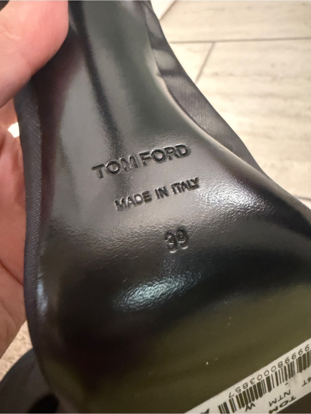 Tom Ford Black Pointed Toe Pumps with Metallic Blue Cap Toe - Picture 9 of 11